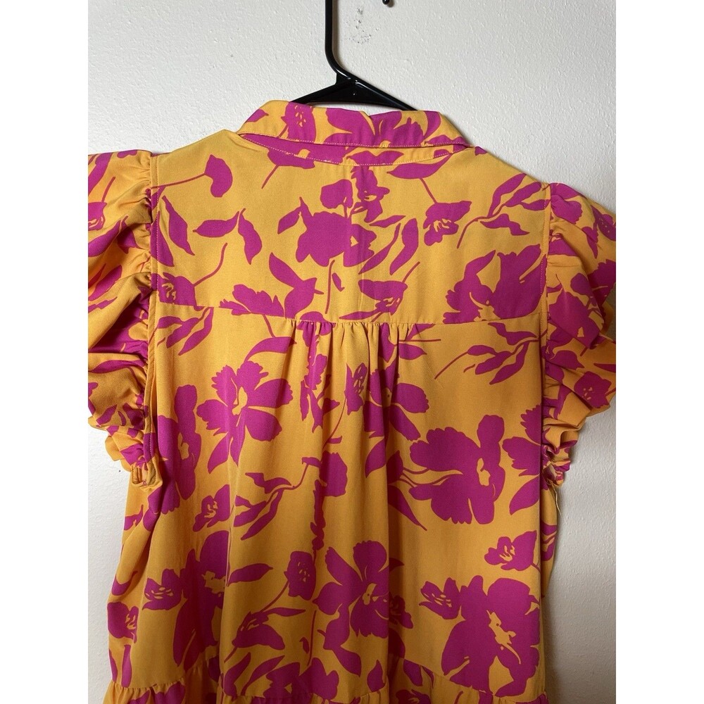UMGEE Woman's Short Red & Gold Floral Dress Size 1XL - Picture 5 of 9